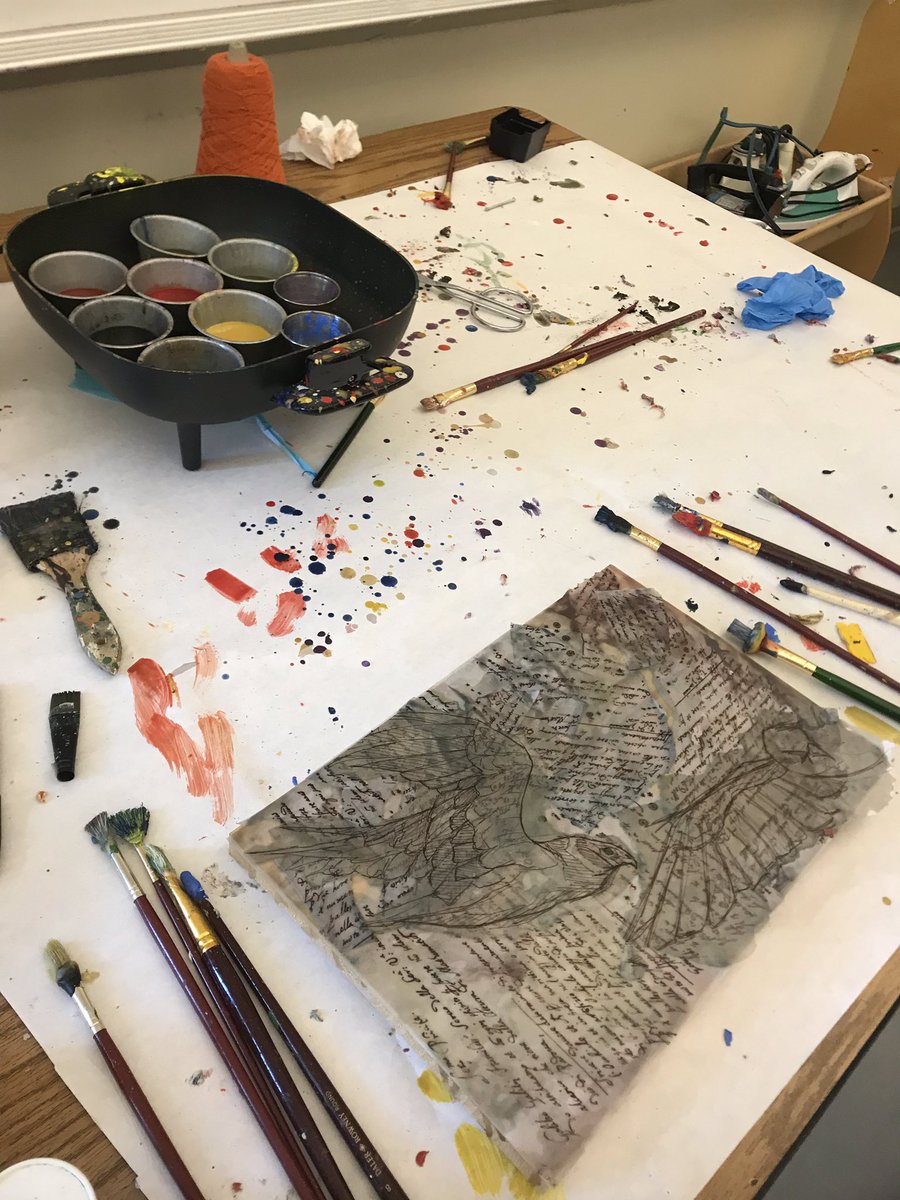 dpbrown99's tweet photo. AP Studio Night! Extra art time and experimenting with encaustic painting. Super kids striving to finish strong before the big AP Art Show on April 25! @JonesBC_MHS @CaptainPainter @ArtsFCS @3d_mhs @drewbowers77 https://t.co/ZGmUogxidz
