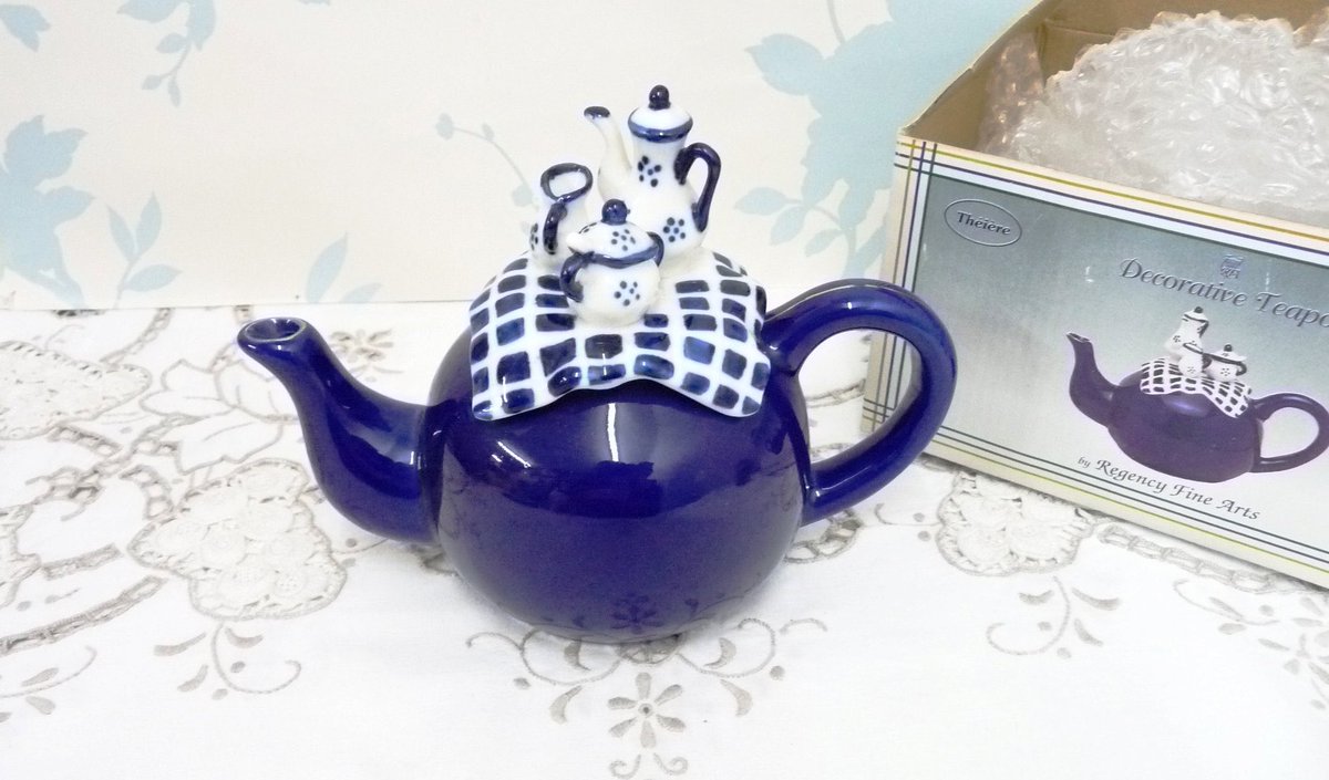 tigafi's tweet image. Excited to share the latest addition to my #etsy shop: Novelty Teapot In Original Box, Blue with Blue and White Coffee Set, Hand Painted, Regency Fine Arts, English, Vintage, kitsch, shabby chic #noveltyteapot #blueteapot #handpainted #blueandwhite etsy.me/2UrMFpg