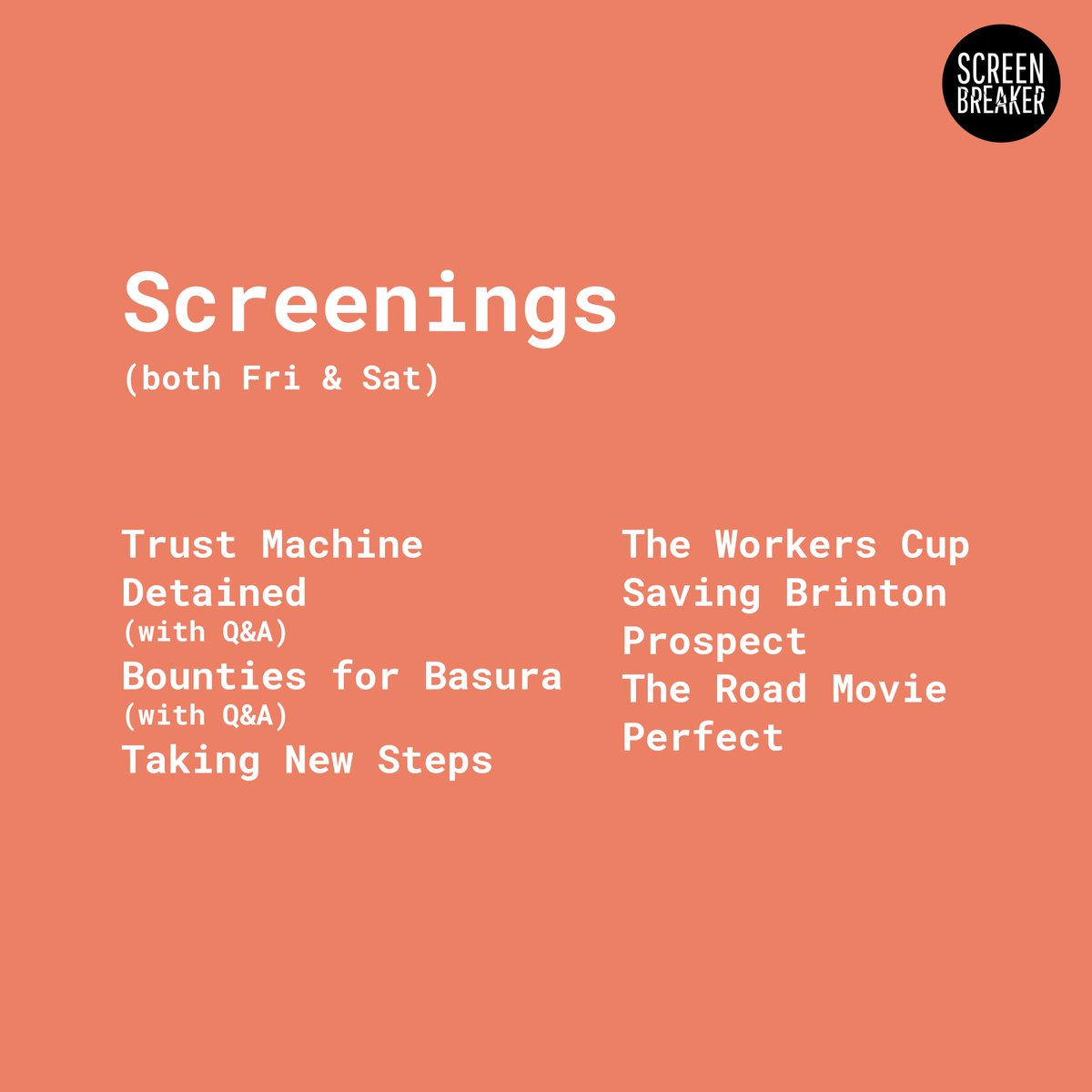 Come get your ALL access pass to our #film screenings. From feature documentary <a href="/Trust_Machine/">Trust Machine</a> to <a href="/PROSPECTthefilm/">Prospect</a> , we got it all and #ScreenbreakerNY is going to share it with you! 🍿 let's watch. Tickets available here: bit.ly/2G5UNlq