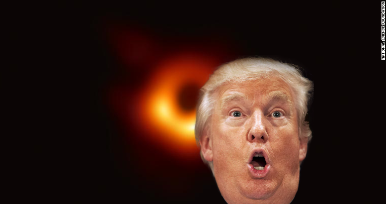 OurPersistence's tweet photo. @TamyEmmaPepin BREAKING NEWS: First ever photo of an A$$HOLE eclipsing a BLACK HOLE ...  #BlackHole #BlackHoleTrump #RogueNASA https://t.co/vqYgHqo4FD