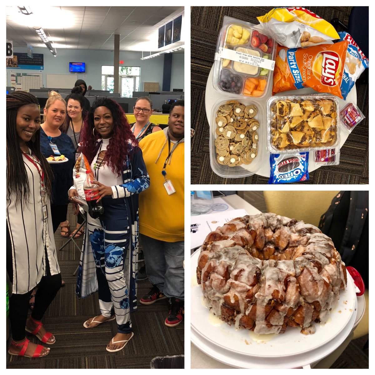 Savannah_M256's tweet photo. Day 3 of #ISMCLG training means #snackday we ate GOOD and thank you @AlemsegedStarl1 for the goodies you brought ! #TeamMiller #TrustTheProcess @AttRedman @ATTHSVRockets @ATT #LifeatATT https://t.co/ck4lHFQJ4k