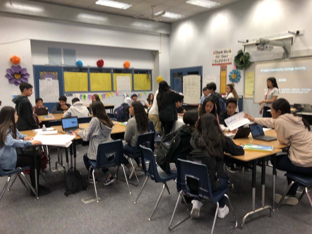 ClarkMiddleSD's tweet photo. 8th Grade Clark CAC Scholar students researched private colleges and universities today after their PSAT Prep workshop in the morning. They also researched the 6 Community Colleges in San Diego, admission requirements and transfer opportunities to 4 year. #makingcollegepossible https://t.co/4qyY61LIOk