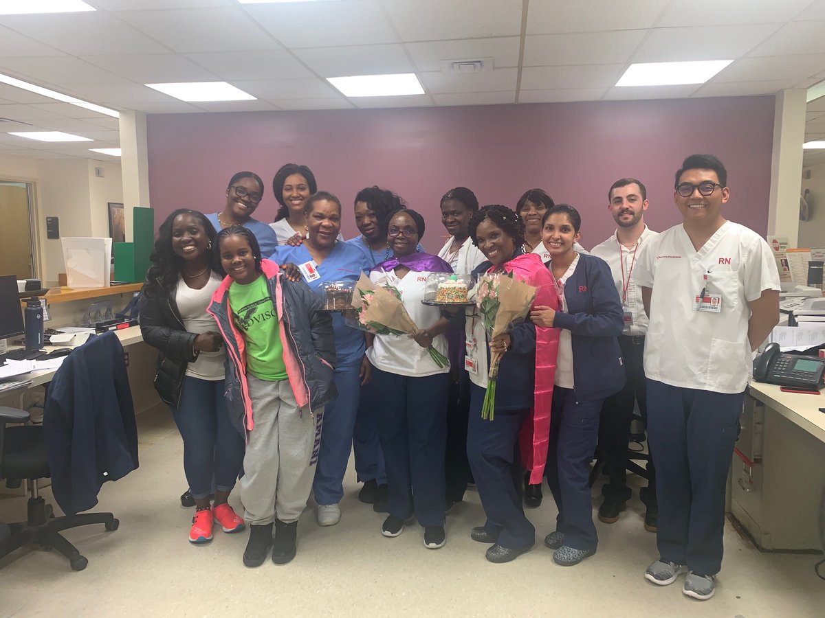 Our 6North hero’s. Juliet Williams who gained ANCC certification after 28 years of nursing! And Desire Tetteh our 2019 clinical nursing excellence award winner. 🎉🎊🍾🎂⁦<a href="/Missy1pao/">Missy Paolicelli</a>⁩ ⁦<a href="/laurie1nurse/">laurie walsh</a>⁩