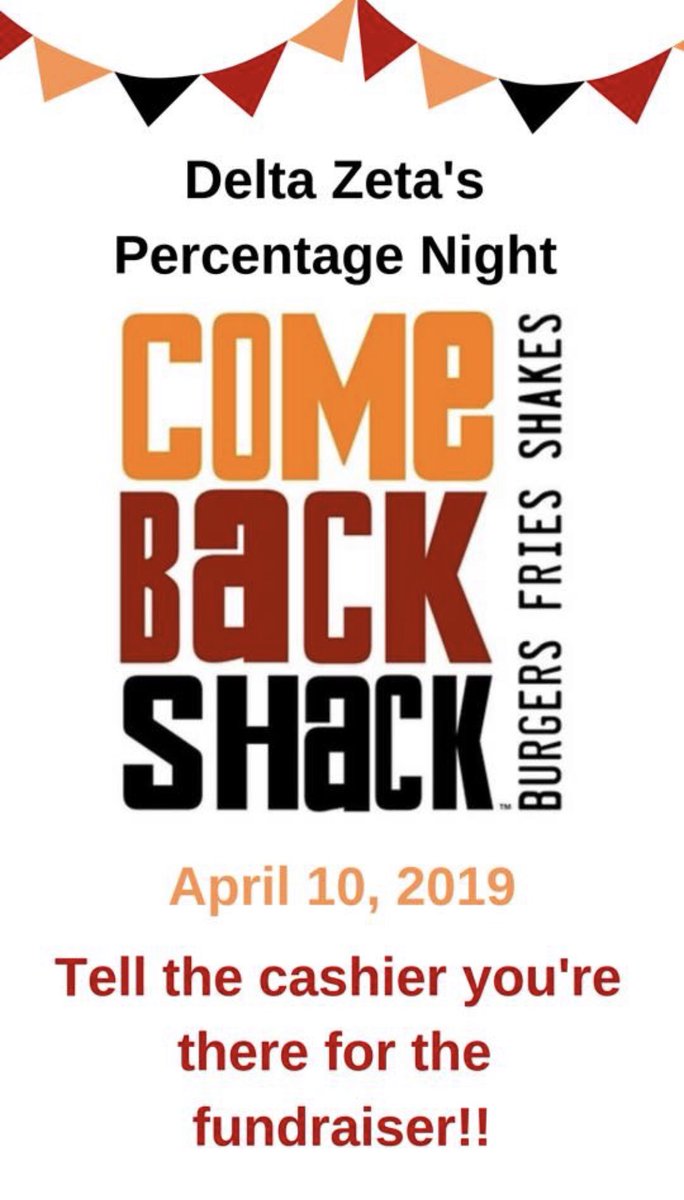 Come out and support the ladies of Delta Zeta tonight at Come Back Shack ❤️