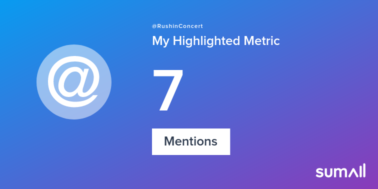 RushinConcert's tweet photo. My week on Twitter 🎉: 7 Mentions. See yours with https://t.co/Umy7qQXO0W https://t.co/I9Q55SBkfM