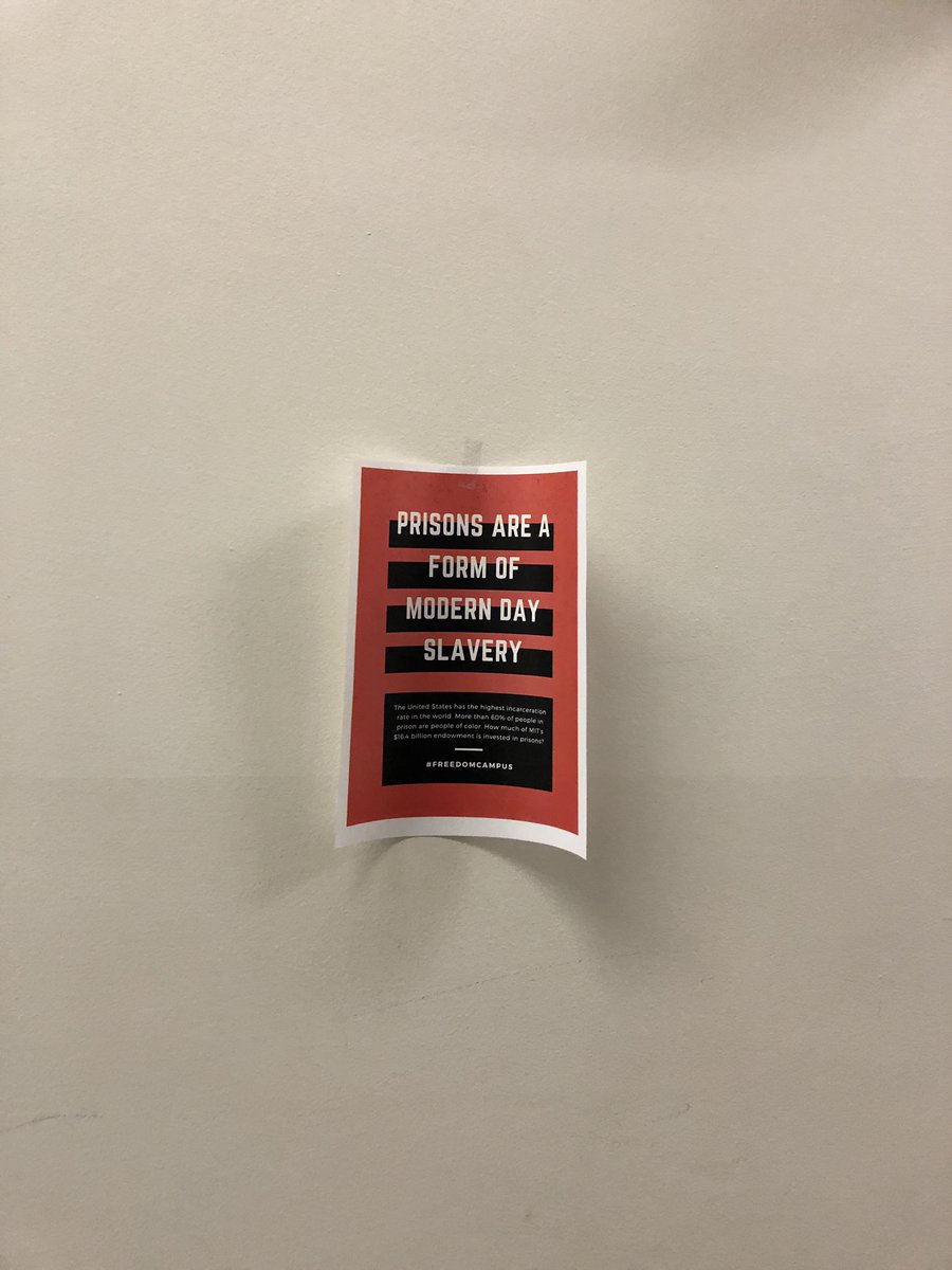 The United States has the highest incarceration rate in the world. More than 60% of people in prison are people of color. How much of MIT’s $16.4 billion endowment is invested in prisons? #FreedomCampus