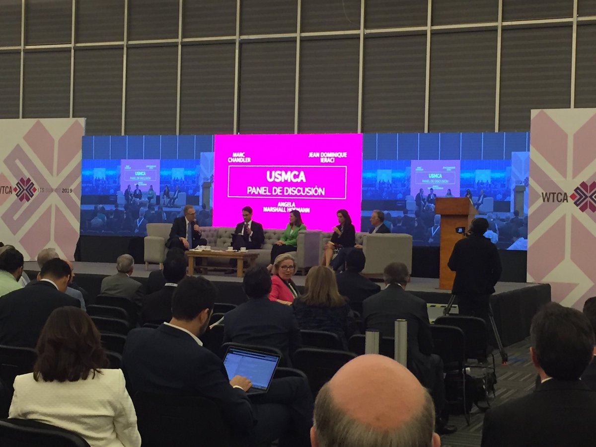 StellaSheehan's tweet photo. Marc Chandler ⁦@BannockburnFX⁩ Angela Marshall Hofmann, Farmers for Free Trade, Jean Dominique Leraci, Min Counsellor Canadian Trade Commission &amp; @Monlugo For Affairs México on #USMCA panel ⁦@WTCA⁩ #WTCAGA2019 #STL2Mexico ⁦@WTCSTL⁩ ⁦@HCCMetroSTL⁩ https://t.co/VudhCyFRB5