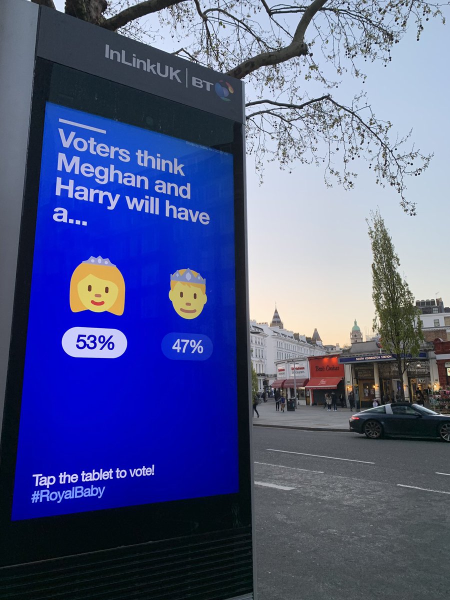 AndrewGrill's tweet photo. If only it was this easy to vote on some of the more serious issues facing the UK at the moment on these @InLinkUK on-street advertising panels #RoyalBaby #RoyalBrexit #BrexitDistraction https://t.co/rUokhuZN2q