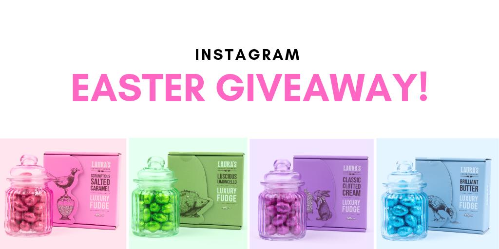 Laurasgroupuk's tweet photo. To celebrate Easter we are giving away four delicious prizes, a box of our Luxury Fudge along with a cute colour coordinated glass jar full of our creamy milk chocolate mini eggs... to enter head over to Instagram @laurasconfectionery #easter #giveaway #competition #chocolate https://t.co/IMqpCOnrhQ