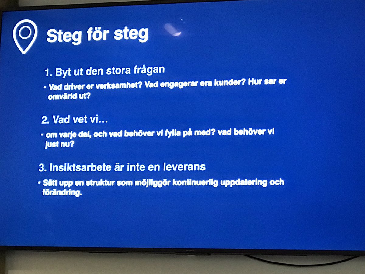 ylvaberghem's tweet photo. ”Insiktsarbete är inte en leverans” kloka ord av @visars och Julia på Valtechs inspirationslunch idag https://t.co/ynBNGhzqzi