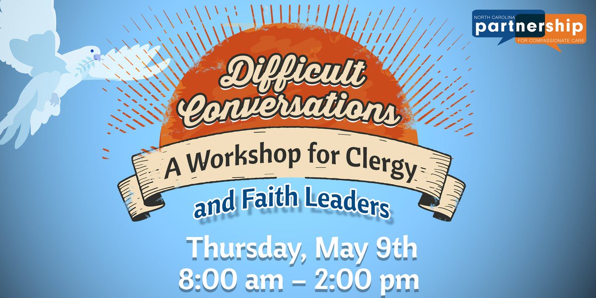 NCPartnershipCC's tweet photo. Individuals and families often turn to their faith community for support during times of illness, crisis, and grief. This one-day workshop for clergy focuses on bridging associated needs with community resources. https://t.co/zZ7Zj83ou1 https://t.co/iKkv3zTudN