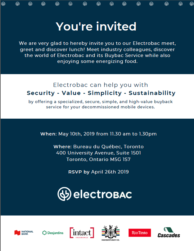 INVITATION: Get to know more about Smart Electronic Recycling Bin <a href="/Electrobac/">Electrobac</a> at a Lunch &amp; Learn on May 10 at @BQToronto1 FREE! Join us! 
Who's ELECTROBAC? 👉 privatecapitaljournal.com/electrobac-sec…