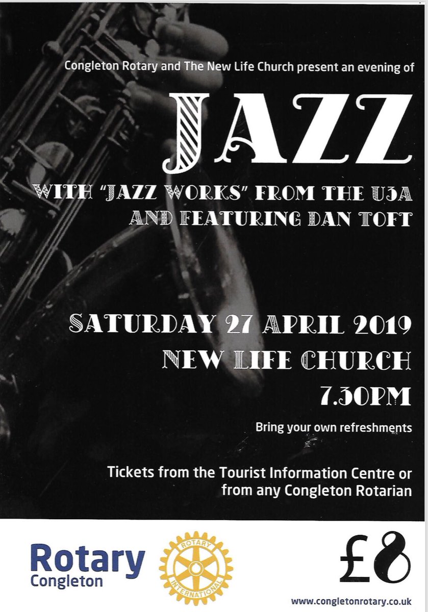 Tickets available at the Tourist Information centre  Congleton 
For more about Congleton Rotary check out our brand new website congletonrotary.co.uk you’ll also find links to Facebook and Twitter 😀