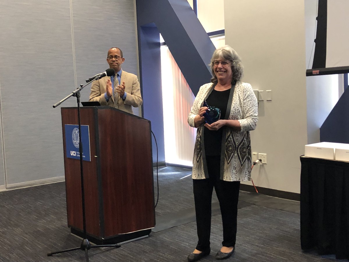 UCIrvineGD's tweet photo. Dean Leslie was recently awarded for her "Visionary Leadership in Creating the DECADE Program" at UCI and had the DECADE Mentor of the Year Award named after her! @fmlesliegd gives us so many reasons to be proud! ๐๐ #UCIGradLife @UCIrvine @UofCalifornia @CCampos_UCI https://t.co/rRKmjPHnOX