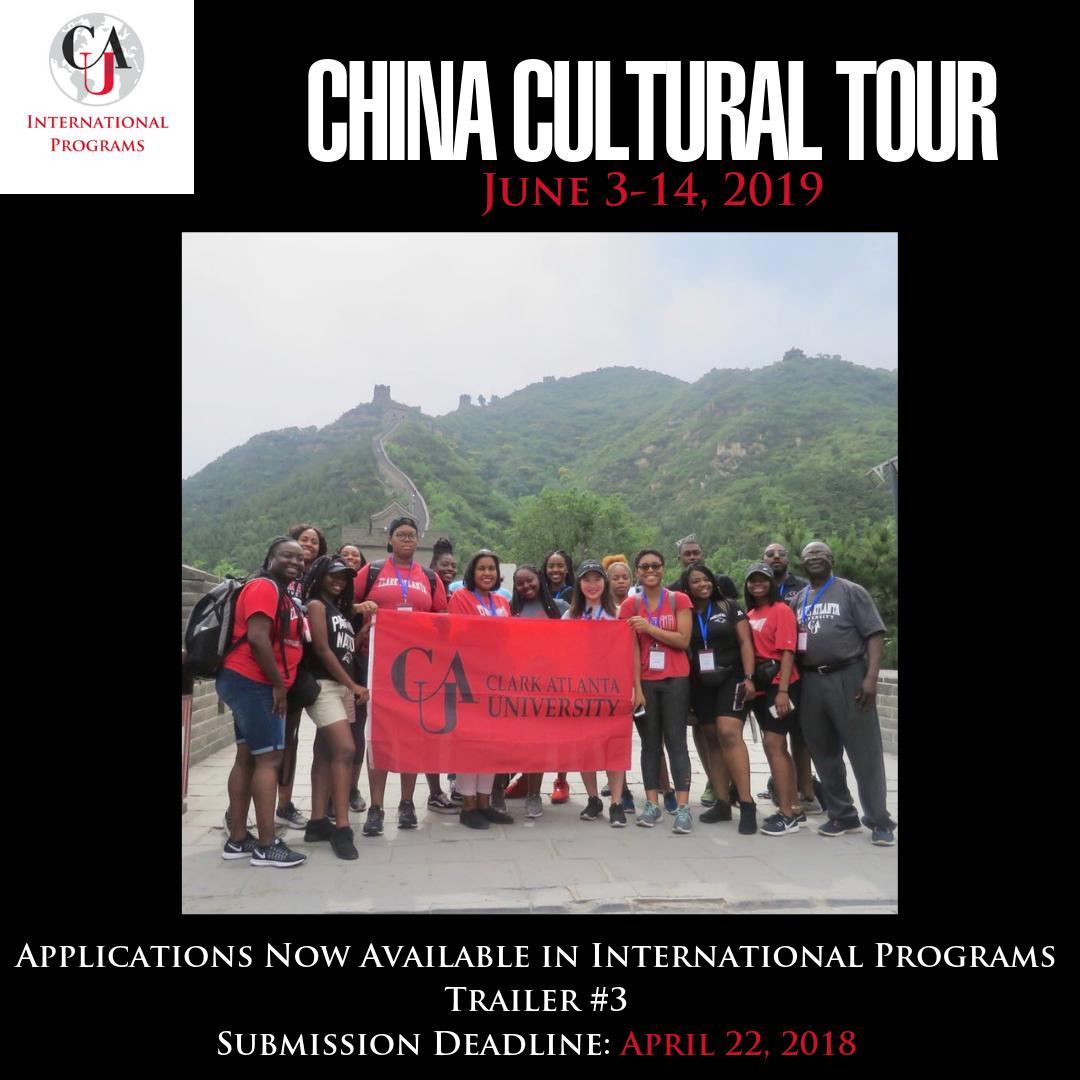 CAU Students: Download applications for this year's 2019 China Cultural Tour: buff.ly/2G3qOus or pick them up in the Office of International Programs Trailer 3