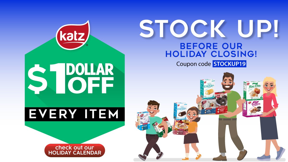 katzglutenfree's tweet photo. $1 Off Every Item!
Stock up before our Holiday Closing!
Coupon: STOCKUP19
https://t.co/MPEeqISs2D

#StockUp #Passover #GlutenFree #NutFree #DairyFree https://t.co/KsnNYyab4d