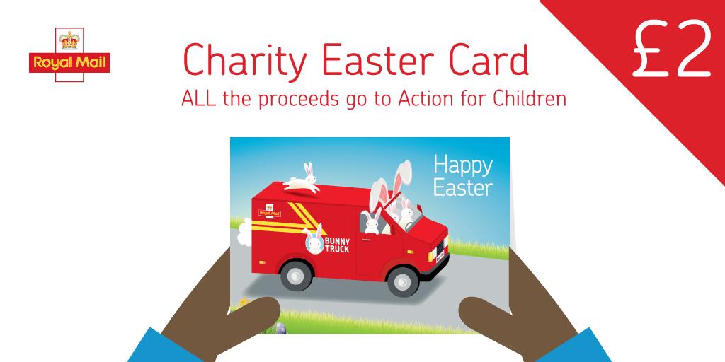 Easter is just around the corner and you can help us help vulnerable children and families across the UK by buying these super cute ‘Happy Easter’ cards from the <a href="/RoyalMail/">Royal Mail</a> website – all proceeds from each card sold will be donated to us!

bit.ly/2G3HzFz