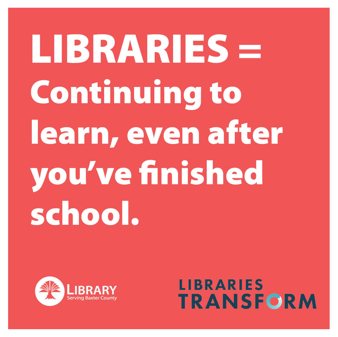 BaxterCountyLib's tweet image. #NationalLibraryWeek #LibrariesEqualStrongCommunities @ALALibrary #NeverStopReading