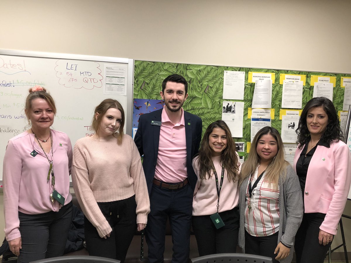 jackline_TD's tweet photo. #InternationalDayofPink at 3312 raise awareness to stop all forms of bullying @Nathalie_TD @PietroTD @EricGriggs_TD @ElisaJMR https://t.co/qQAXzas0rb