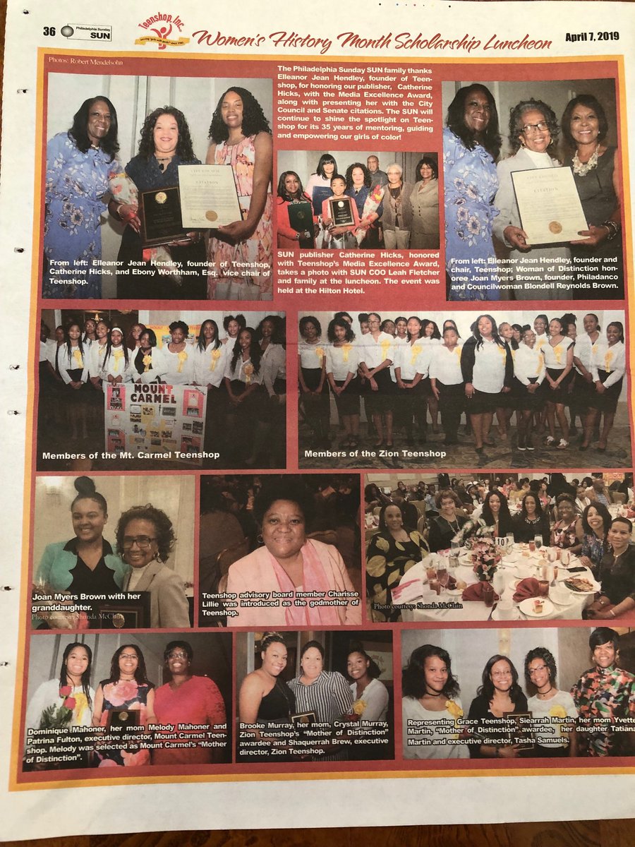 ElleanorJean's tweet photo. Thank you to Catherine Hicks, publisher of the Philadelphia Sunday Sun. We were proud to present the Media Excellence Award for her commitment to responsible journalism focused on the African-American Community. #teenshop #girlswithgoals #girlsachieve https://t.co/aeU62S97Ay