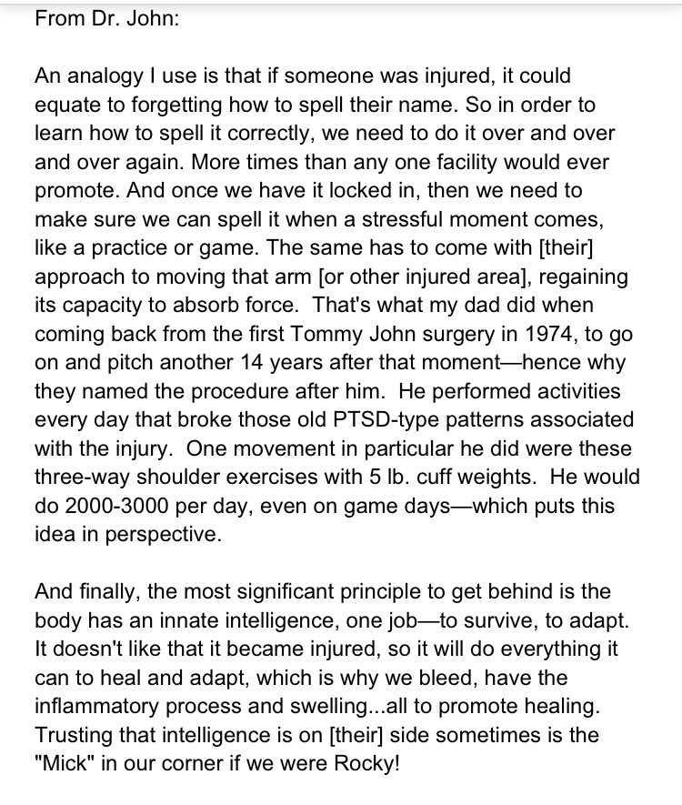 YSPN360com's tweet image. A huge shoutout &amp;amp; thank you to @DrTommyJohnDC for helping YSPN360 members—and all parents of young athletes—prevent &amp;amp; overcome injuries! We thought this section of a message he recently sent was worth sharing with everyone! #InIttoEarnIt #tommyjohnsolution