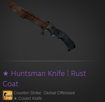 YtZlashy's tweet photo. 🎁Huntsman Knife | Rust Coat🎁 #CSGOGiveaway 

TO ENTER:
✅Retweet + Follow Me
✅Tag 3 Friends
✅Must Like &amp; Comment on vid: https://t.co/tx6FLbAEU0

Winner will be picked in 7 Days!⏳ Goodluck Everyone🍀 https://t.co/nEIG4QdY3U