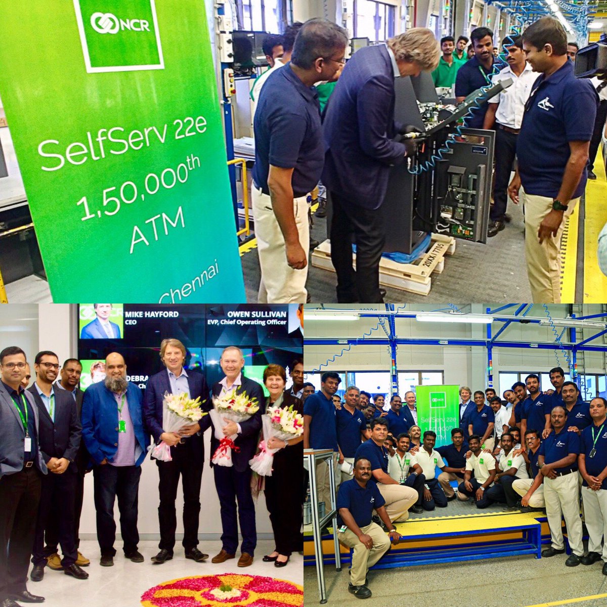 We visited our @NCRCorporation offices in Chennai and Hyderabad yesterday. Chennai is one of our world-class product manufacturing hubs. In Hyderabad, we have our software center of excellence. To all our India colleagues, Dhanyawad! #NCRLife