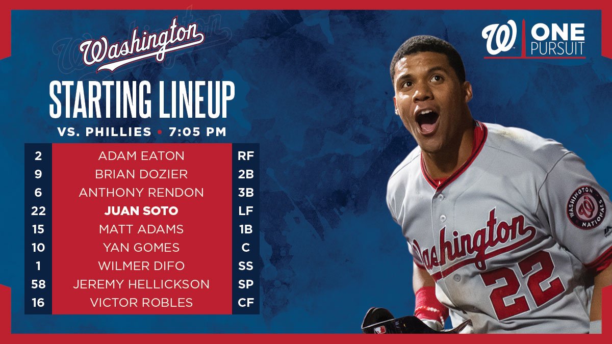 Washington Nationals on X: Today's lineup below. The Greatest Avatar in @MLB  History™ top left. #OnePursuit  / X