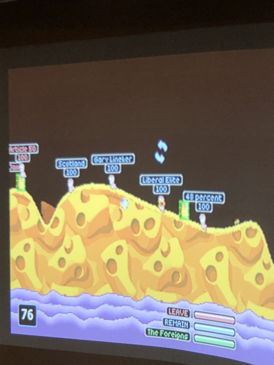 SamJamesMorgan's tweet image. While you #EUCO mugs have been wasting your time, I’ve gone and solved #Brexit
All it took was a PlayStation and a copy of Worms
First up, it’s REMAIN