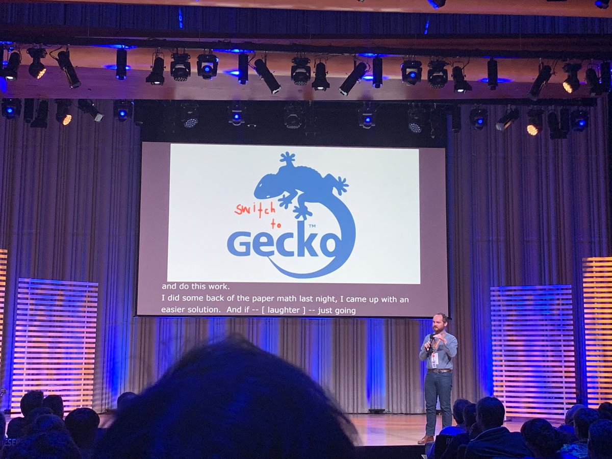 Mike’s slide saying “switch to Gecko”