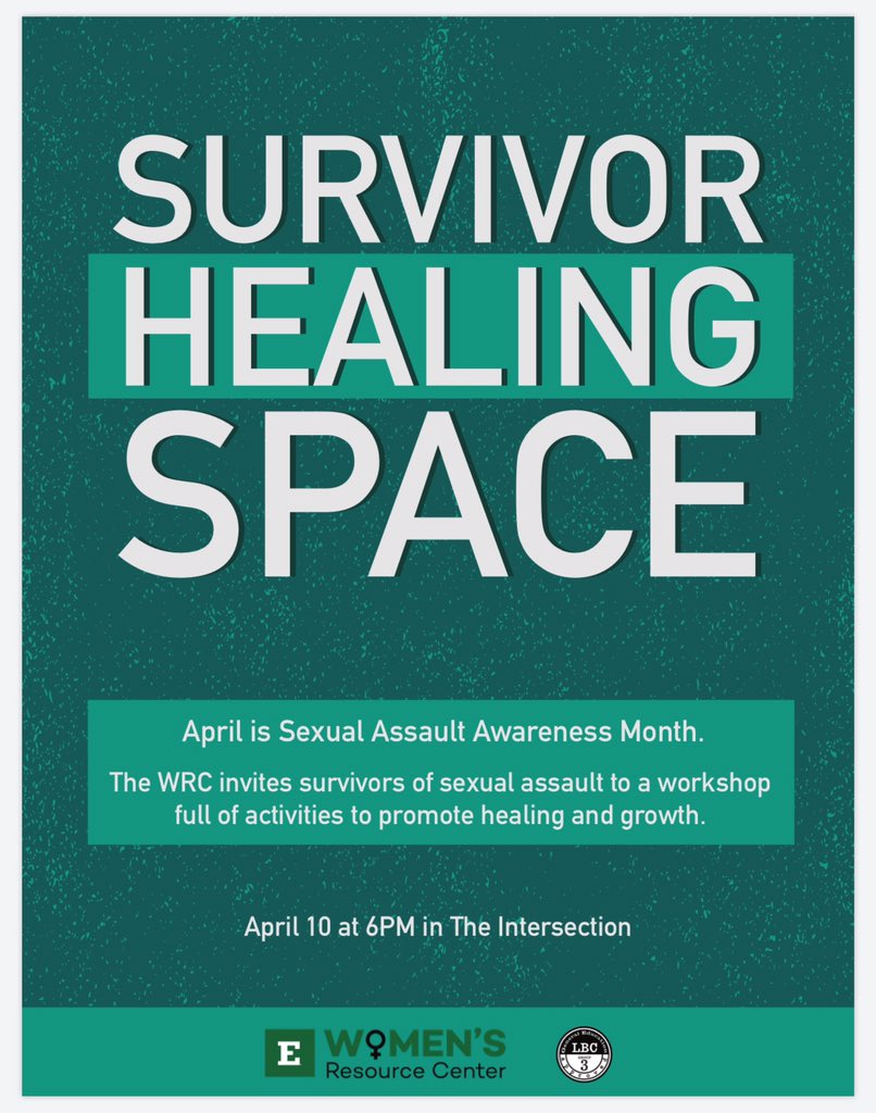Emu_ASAP's tweet image. Hello Friends!

ASAP, @EMU_WomensRC,&amp;amp; @EMU_ActiveMinds present: Survivor Healing Space. There’ll be pizza and wings from Mr. Pizza as well as massage therapists and DIY face masks. We got you covered this evening with a variety of self-care activities for a cause.

*LBC-approved*