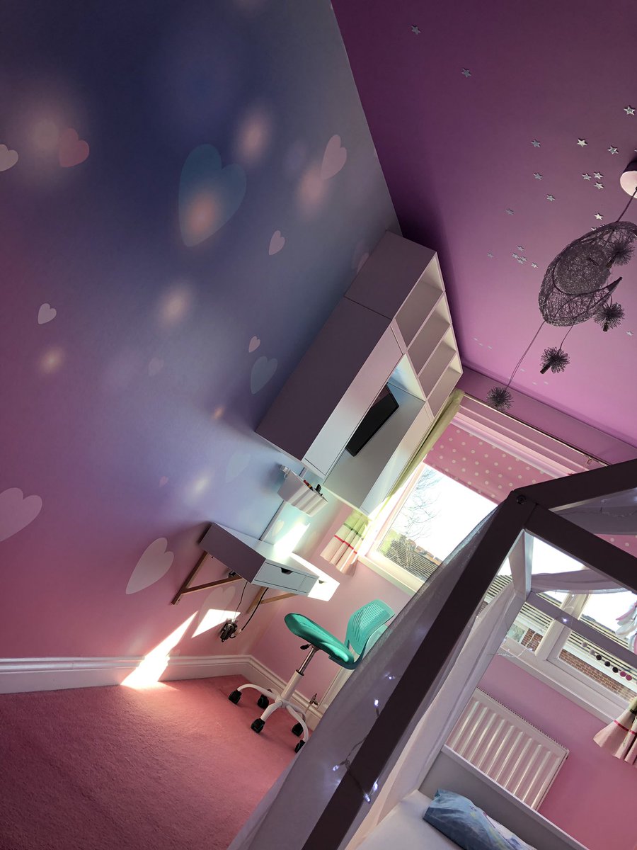 oneposhpad's tweet photo. Well hope this little girl loves her surprise room! She wanted pink, hearts, stars and moons, oh and a desk, storage, TV, led changing lights, hanging things.. and ‘house’ bed
For a quote for any bespoke room contact me info@oneposhpad.co.uk. 07791152009 https://t.co/KrPoyWQkWs
