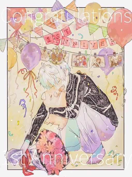 #葛葉とブタさんVtuber一周年おめでとう  #KuzuArt
めちゃめちゃ遅くなってしまった!おでめとう🎈🎉🎊 