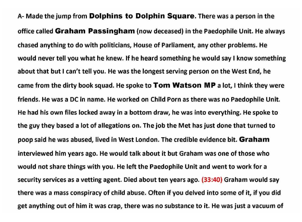One of the team who worked with Brian François, little Mark Gino's big brother, was Graham Passingham, now deceased, who, according to witness 'GB', was very friendly with Tom Watson.Has Tom Watson been questioned by  @InquiryCSA about this?