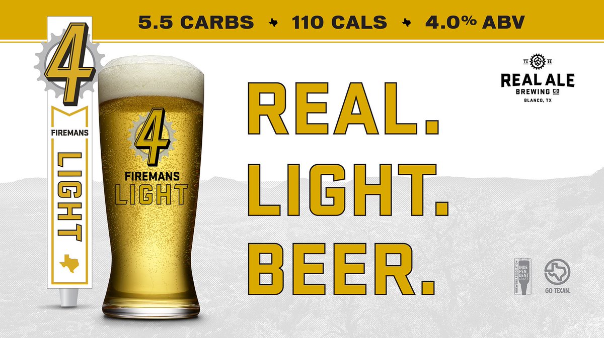 Sat from 6-8:00 pm to try a Firemans Light. 110 calories, easy-drinking, crisp, light bodied lager that delivers a clean, malt-driven finish. Fresh, pure ingredients. Texas Hill Country water. Minimal processing to retain maximum flavor. No gimmicks. No shortcuts.