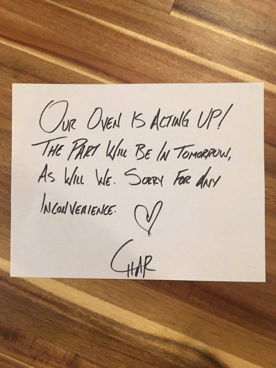 We’re getting the replacement part overnighted so we can get back to slinging pies tomorrow. Sorry for the inconvenience.