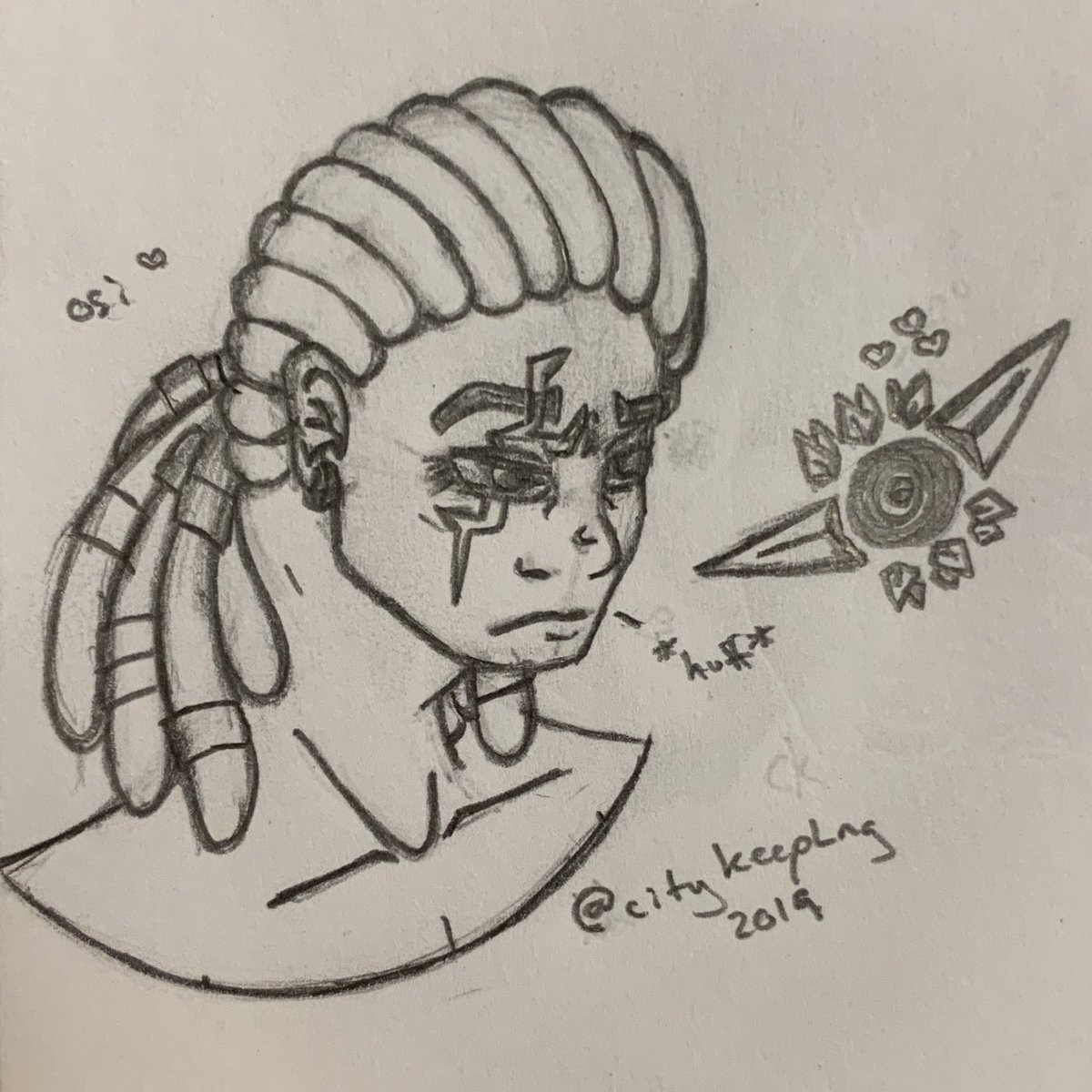 citykeeplng's tweet photo. Doodle of a younger (read: Beardless) Osiris and Sagira! Love this design ☀️💕 #ckART https://t.co/s31LuTByOt