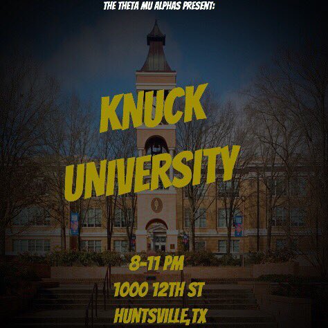 ThetaMuAlphas's tweet image. Time to take you guys back to school 🎓
#KnuckUniversity #HumpNight #SHSU