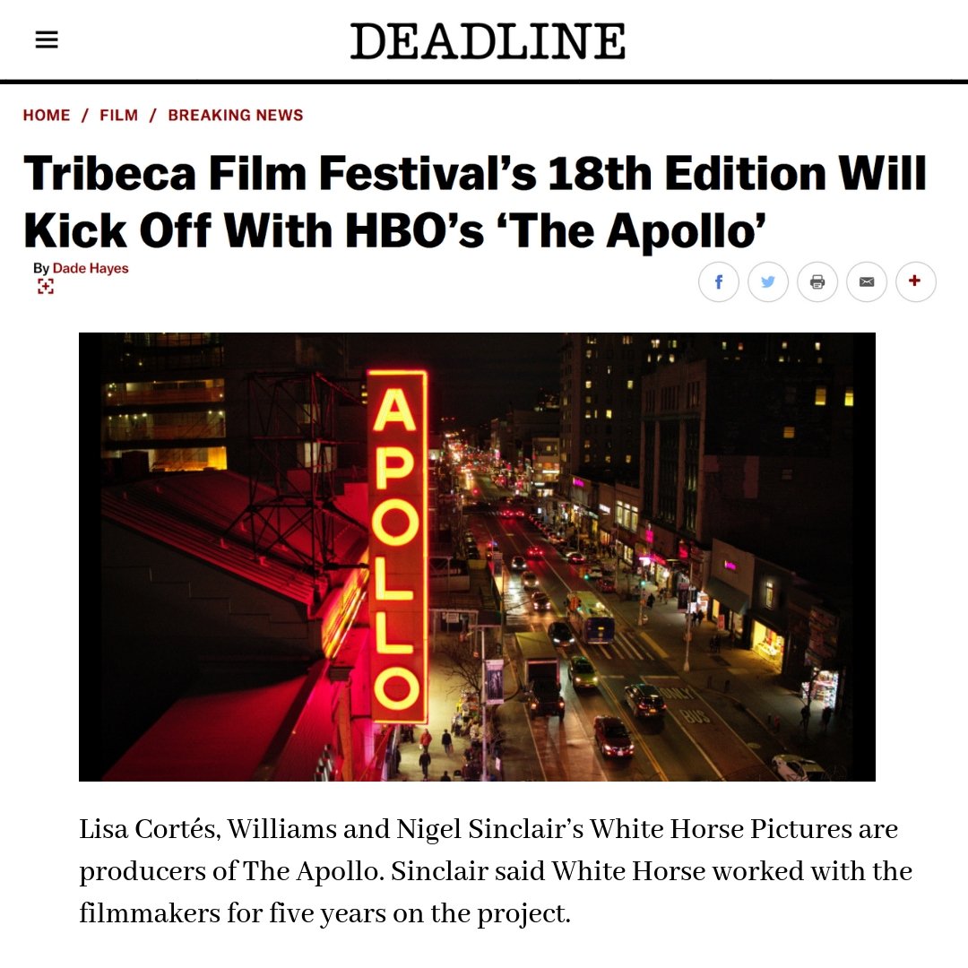 WinstonBaker's tweet image. Just hours before the HBO Documentary “The Apollo” premieres as the Tribeca Festival Opener, join the film’s Producer Nigel Sinclair at our TV+Film Finance Forum FilmFinanceForum.com #NigelSinclair #TheApollo #TVFinance #FilmFinanceForum #FilmFinance #Film #WhiteHorsePictures