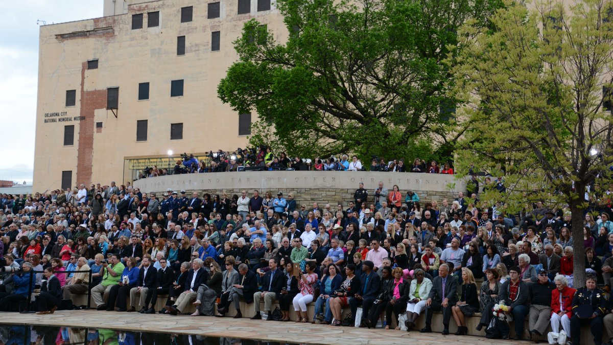 OKCNM's tweet photo. Join us for the 24th Annual Remembrance Ceremony Friday, April 19, at 8:45 a.m. We gather to honor those who were killed, those who survived and those changed forever by the 1995 OKC bombing. 

More info here: https://t.co/YU4qqZu5cz | #WeRemember https://t.co/D5s8sJkJbu