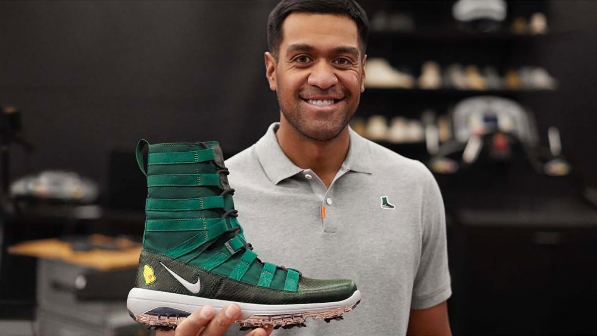 davefromconyers's tweet image. Tony Finau new golf shoes! #masters  #extrasupport