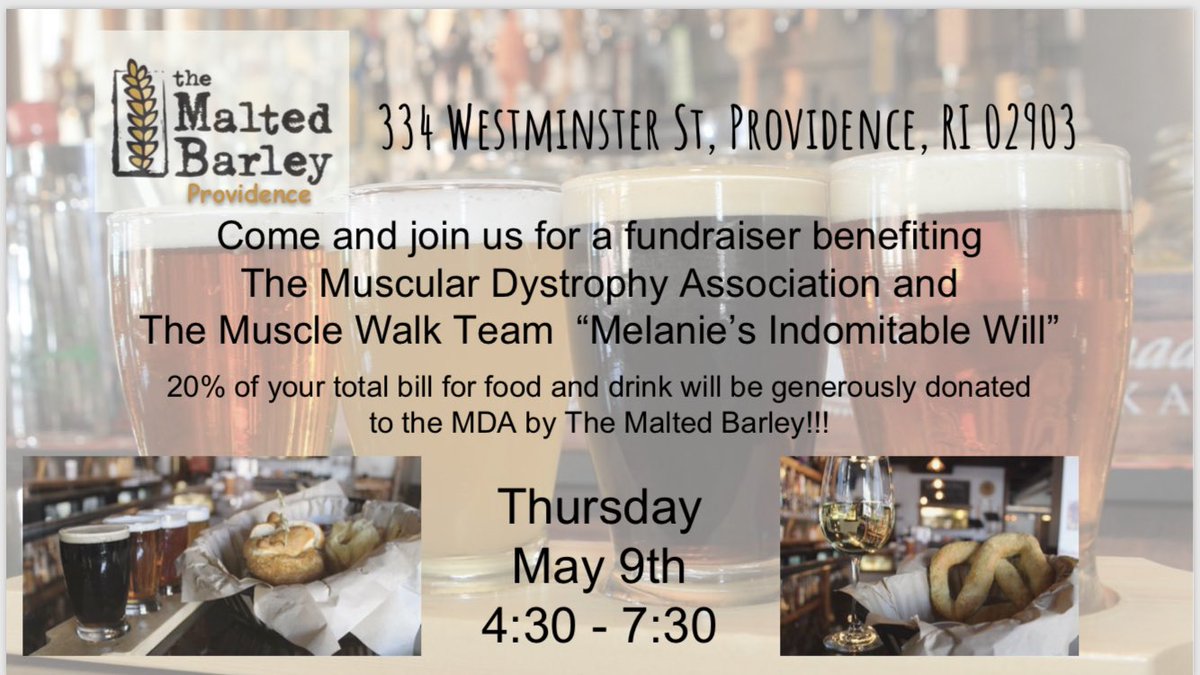 meltoofunny's tweet photo. Thanks @theMaltBarley for agreeing to #host this #fun #fundraiser for the #MDA #mdamusclewalk  #musclewalk #providence https://t.co/6uTFss02xA