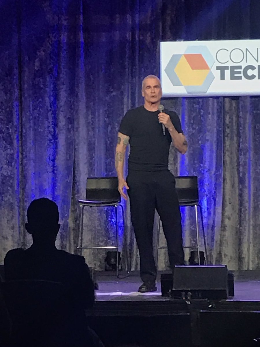 itzCorinne's tweet photo. Truly a remarkable man! Closing keynote with #henryrollins at #cmi #contenttech #scribblelive https://t.co/lu5GXaWqoz