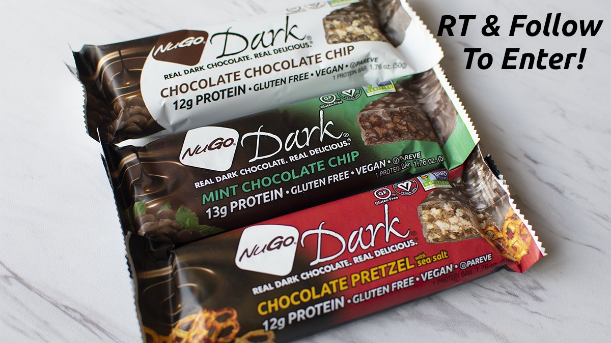 RT &amp; Follow us to enter to win a mixed box of #vegan NuGo Dark Pretzel, Mint, and Chocolate Chip on 4/14/19. #LoveforNuGo bit.ly/2JIPxcs