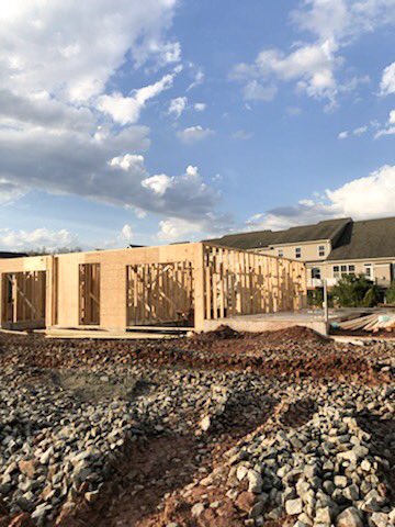 They started framing our house this week!!! 🏡 #newconstruction