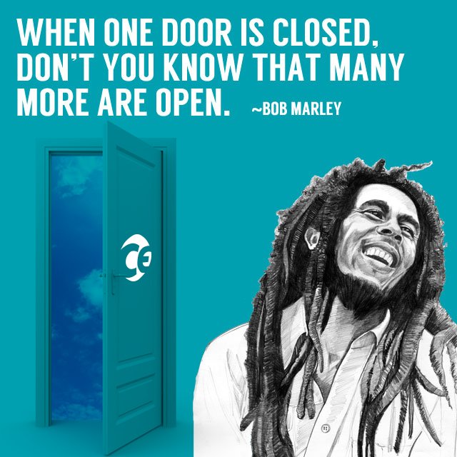 caribent's tweet photo. "When One Door Is Closed Many Other Is Open" #BobMarley #Reggae #Opportunity #HumpDay https://t.co/owCkGzcn3A