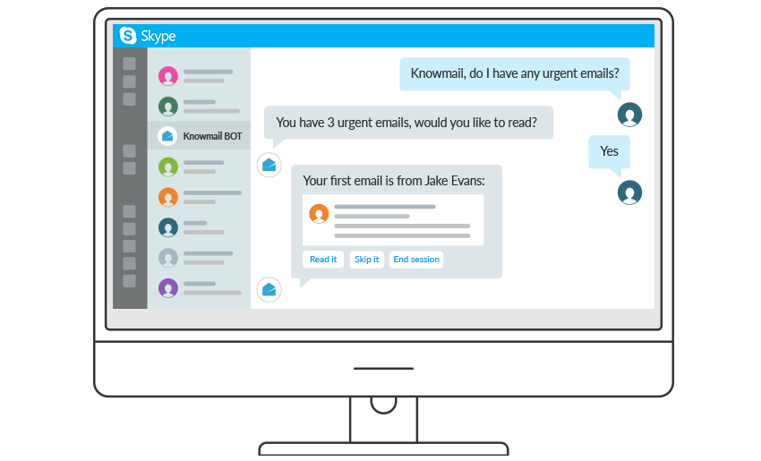Knowmail's tweet photo. See how Knowmail’s personalized AI platform works for you in Skype https://t.co/ep85SgA5dX #AI #ArtificialIntelligence #Skype https://t.co/uevyA1ZAZX