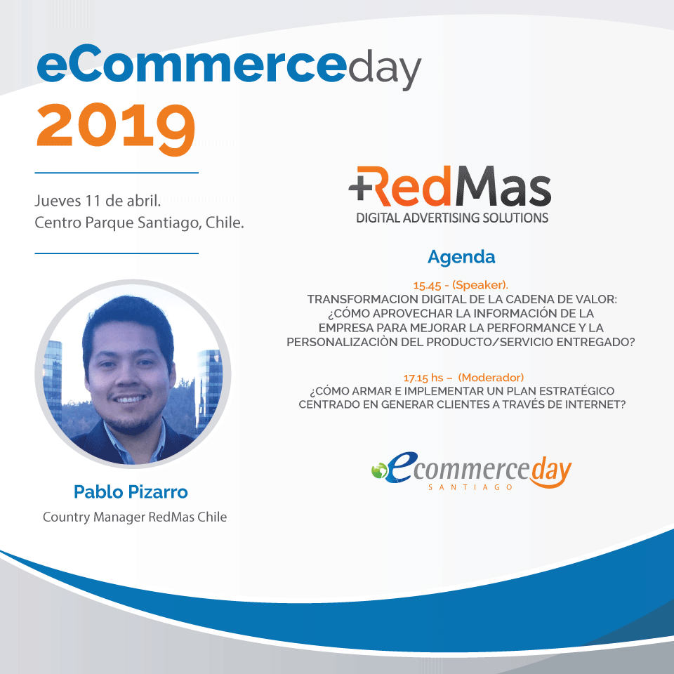 redmasadv's tweet photo. Este año nuestro Country Manager @Pablopizar 🇨🇱 estará como speaker y moderador del @eCommerceDay Santiago🖥️💳 👉Profesionalizando la gestión del Comercio #Digital.  Más info: https://t.co/QZcdhv5IKH  #marketingdigital #adtech #CisnerosInteractive https://t.co/CHRJRUlkeR