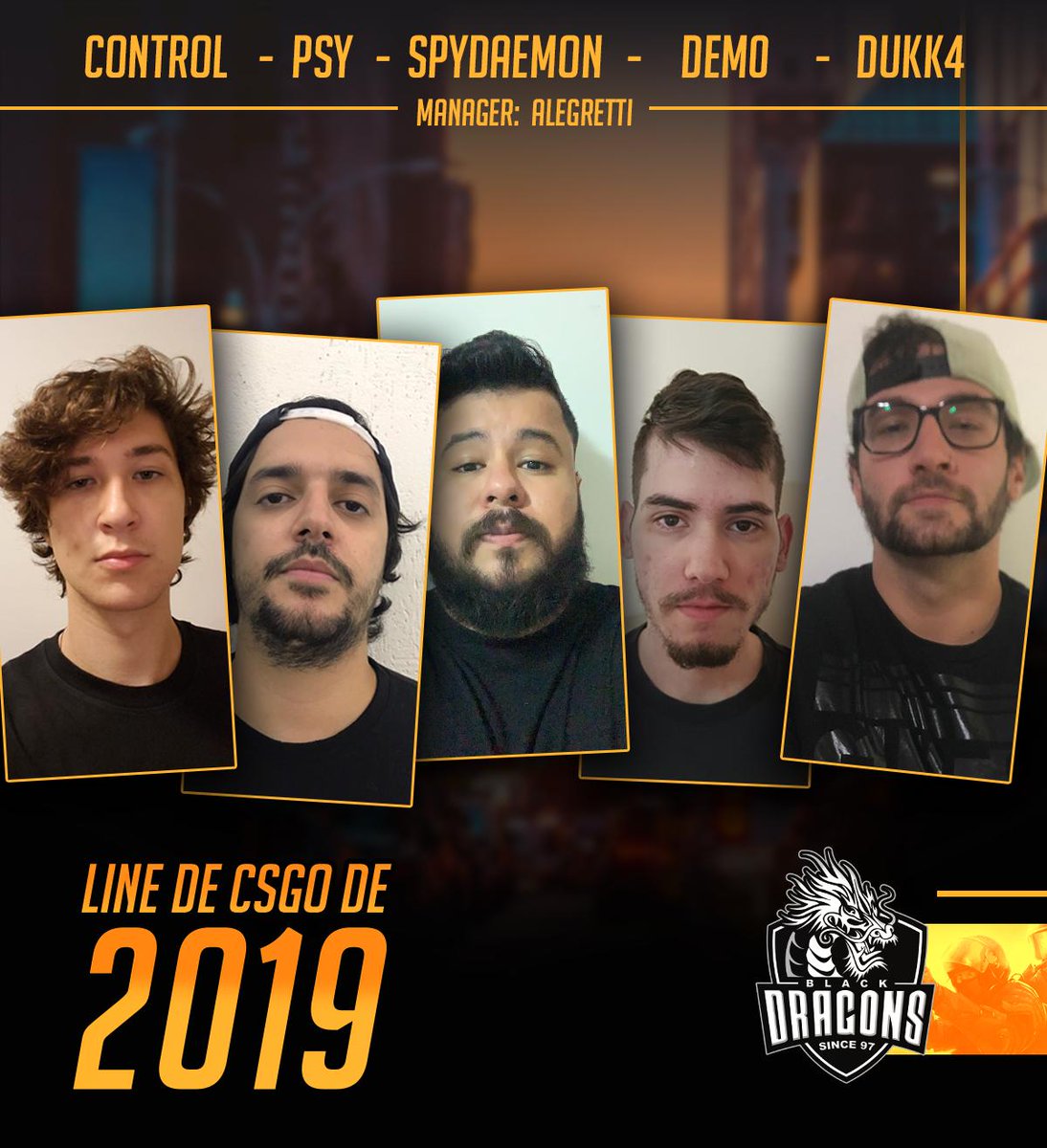 blackdragonsBR's tweet photo. >>> NOVIDADE NA AREA
Depois de um tempo longe do cenário, estamos de volta com tudo!!
Vamos dar as boas-vindas a nossa nova line de CS:GO, que irá nos representar em campeonatos nacionais e internacionais.

Sejam bem-vindos à família.

#GOBD
#VaiDarBD
#ACER
#PREDATOR
#NimoTV https://t.co/U41idRXo6p