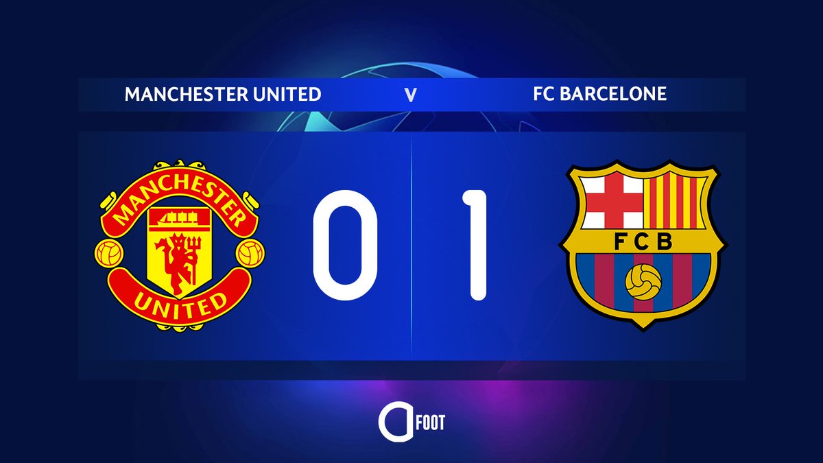 ActuFoot_'s tweet photo. ⏱ TERMINÉ !

MAN. UNITED  🏴󠁧󠁢󠁥󠁮󠁧󠁿  0-1  🇪🇸 FC BARCELONE

Le Barça prend une option en vue du match retour, mardi prochain. https://t.co/3FhAk34Vtm